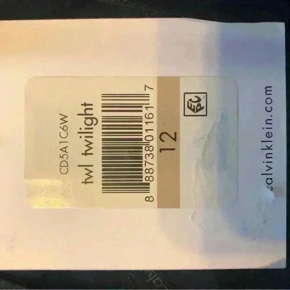 Calvin Klein Navy dress with Gold Chain and Button V-Neck Accents Sz 12 - Picture 5 of 6